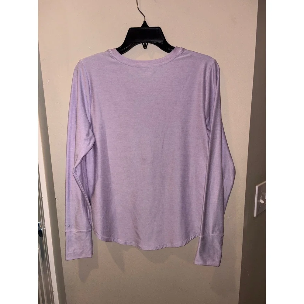 NWOT DSG Womens Purple Long Sleeve‎ Athletic Top Crew Neck Thumbholes Size S